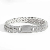 Iced CZ Miami Cuban Necklace — 10mm 5A (Silver)