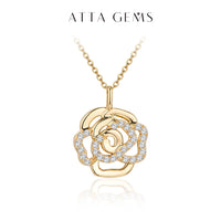 Moissanite Flower Pendant Necklace — D-Color (925 Sterling Silver)