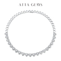 Heart Moissanite Necklace — Ruby & Blue Sapphire (925 Sterling Silver)
