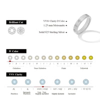 Moissanite Wedding Ring — D-VVS1, White Gold-Plated (925 Silver)