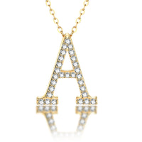 Moissanite Initial Charm Necklace — 26 Letters (925 Sterling Silver)