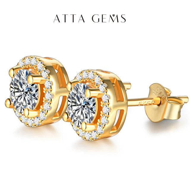 Moissanite Stud Earrings — 1ct D-Color VVS1, Passes a Diamond Tester (925 Silver)