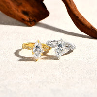 Marquise Moissanite Engagement Ring — 3ct D-VVS1 (925 Sterling Silver)