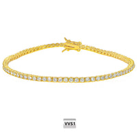 Moissanite Tennis Bracelet — 2mm VVS1, 18K Gold-Plated, GRA-Certified