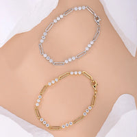 KNOBSPIN 3mm D Color Round Moissanite Bracelet Summer Fashion Jewelry GRA Certified s925 Sliver Plated 18k Bracelets for Women