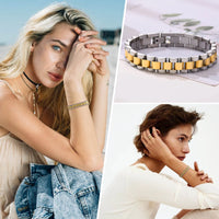 Watch-Band Link Bracelet — Non-Tarnish Stainless Steel (Gold / Silver)