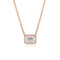 Emerald-Cut Moissanite Pendant Necklace — 2ct D-Color, GRA-Certified (925 Silver)