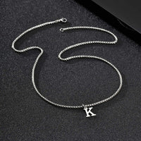 Men's Initial Letter Necklace — A to Z, Waterproof Stainless Steel