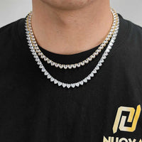 Heart-Cut Tennis Chain — 6mm CZ, 18K Gold-Plated Necklace