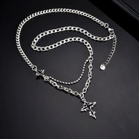 Gothic Lava Cross Pendant Necklace — Blackened Stainless Steel