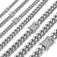 Men's Iced-Clasp Cuban Chain — 6–12mm, 18K Gold PVD Stainless Steel