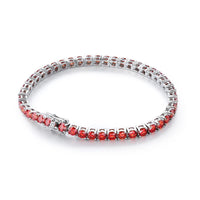 Red Moissanite Tennis Bracelet — GRA-Certified (925 Sterling Silver)