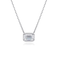 Emerald-Cut Moissanite Pendant Necklace — 2ct D-Color, GRA-Certified (925 Silver)