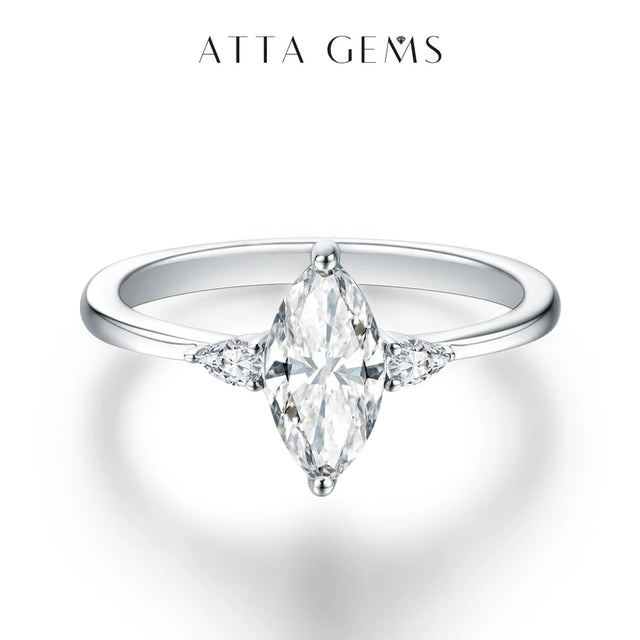 Marquise Moissanite Ring — 1ct, Anniversary (925 Sterling Silver)