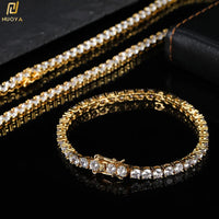 5A CZ Tennis Bracelet — 6mm Round, 18K Gold-Plated Brass