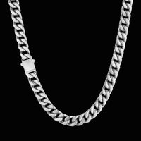 Diamond-Cut Cuban Chain — 8–14mm 4-Sided Faceted Stainless Steel
