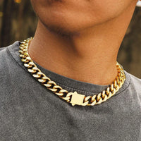 Diamond-Cut Cuban Chain — 8–14mm 4-Sided Faceted Stainless Steel