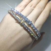 5A CZ Tennis Bracelet — 6mm Round, 18K Gold-Plated Brass