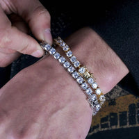 5A CZ Tennis Bracelet — 6mm Round, 18K Gold-Plated Brass