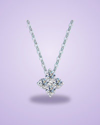 Dainty moissanite pendant necklace — lavender gradient