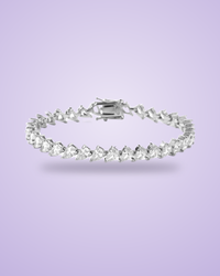 Pear-cut moissanite tennis bracelet — lavender gradient