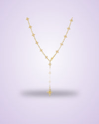 Iced CZ cross lariat Y-necklace — Showtime Gems