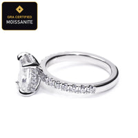 Radiant Crushed-Ice Moissanite Ring detail