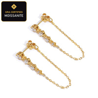 Moissanite Drop Earrings detail