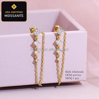 Moissanite Drop Earrings detail