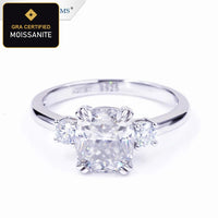 Cushion-Cut Moissanite Engagement Ring detail