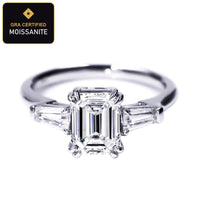 Emerald-Cut Moissanite Engagement Ring detail