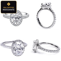 Oval-Cut Moissanite Engagement Ring detail