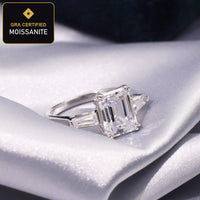 Emerald-Cut Moissanite Engagement Ring detail