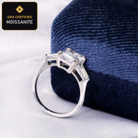 Three-Stone Moissanite Engagement Ring detail