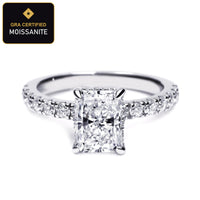 Radiant Crushed-Ice Moissanite Ring detail
