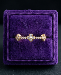 Eternity moissanite ring in royal purple velvet box — Showtime Gems