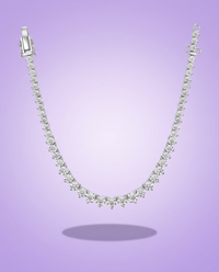 3-claw moissanite tennis necklace — lavender gradient
