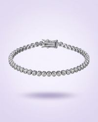 2mm bezel moissanite tennis bracelet — lavender gradient
