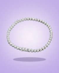 3-claw moissanite tennis bracelet — lavender gradient