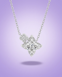 ATTAGEMS clover-cut moissanite necklace — lavender gradient