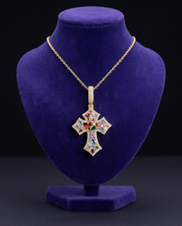 Colored Gemstone Cross Pendant — Showtime Gems