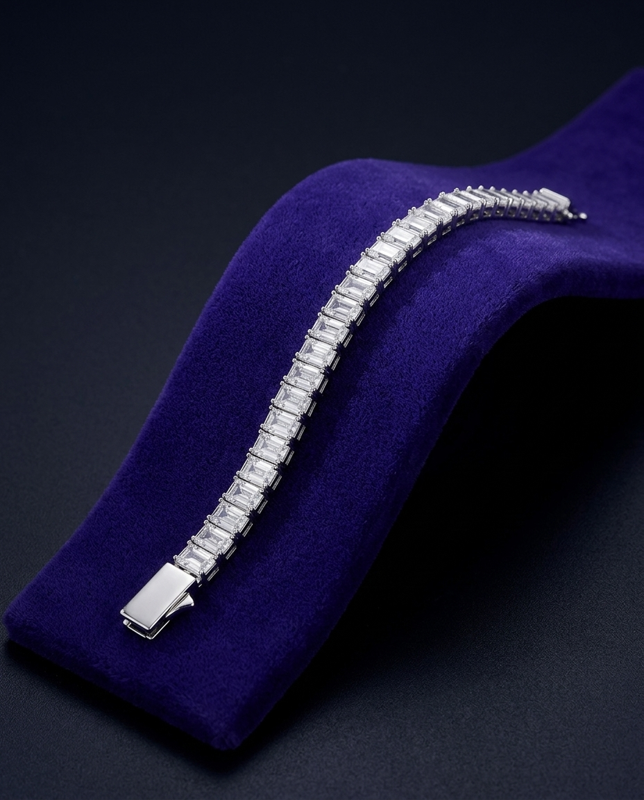 Rectangle-Cut Tennis Bracelet 6mm — Showtime Gems