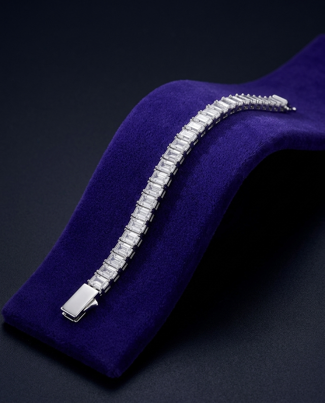 Rectangle-Cut Tennis Bracelet 6mm — Showtime Gems