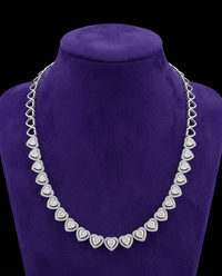 Heart Moissanite Necklace necklace on royal purple velvet — Showtime Gems