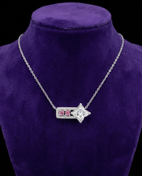 Four-Point Star Moissanite Necklace necklace on royal purple velvet — Showtime Gems