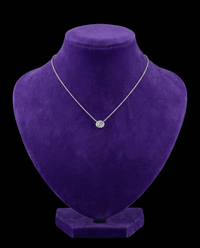 Moissanite Solitaire Pendant Necklace necklace on royal purple velvet — Showtime Gems