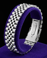 Men's 15mm Watch-Band Bracelet bracelet on royal purple velvet — Showtime Gems