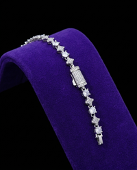 Star-Link Iced CZ Tennis Bracelet bracelet on royal purple velvet — Showtime Gems