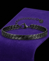 Gothic Cuban Bracelet bracelet on royal purple velvet — Showtime Gems