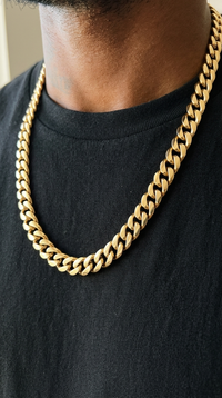 Monaco Cuban Link Chain 6–14mm Spring Buckle 14K Bonded Gold PVD